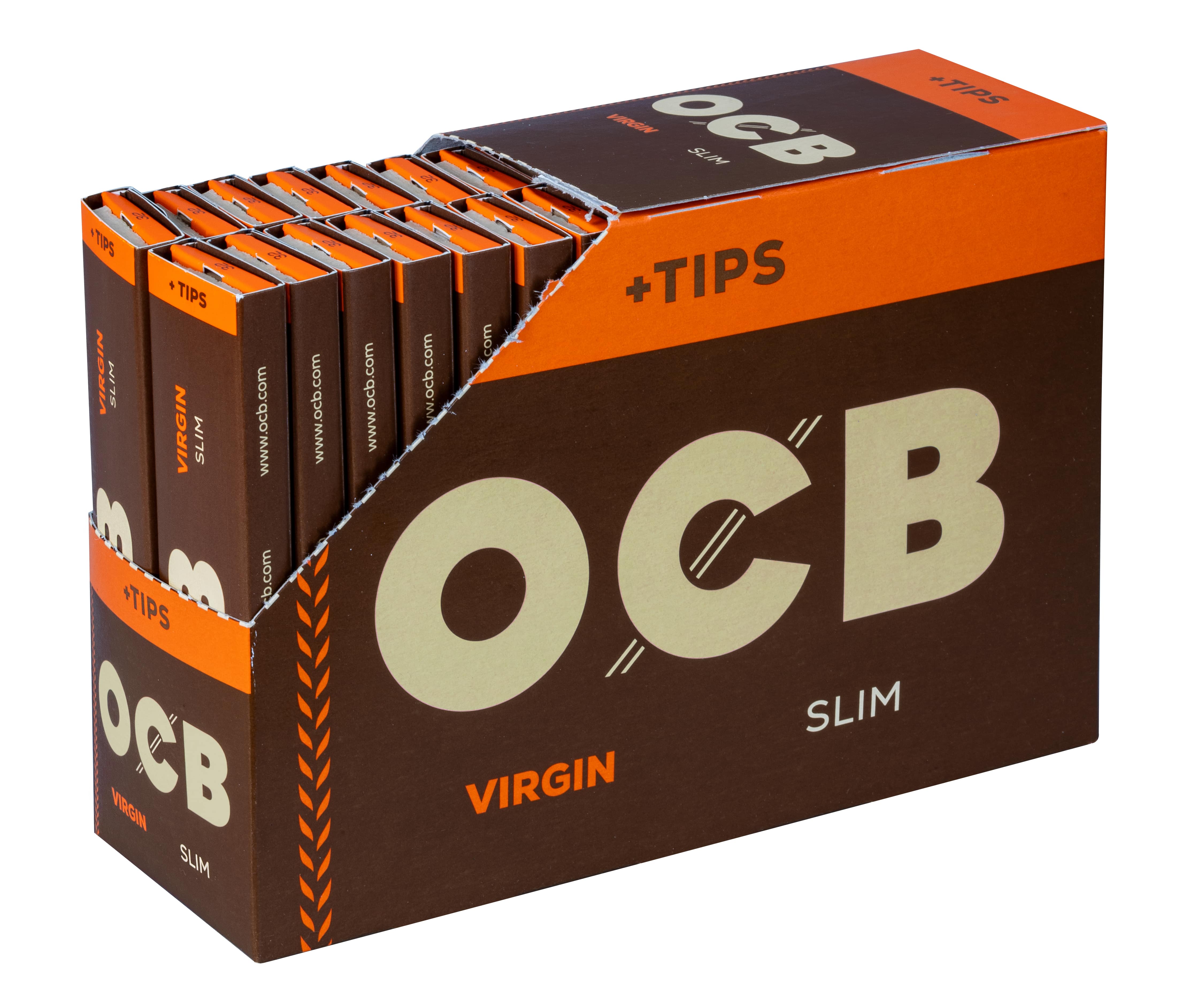 OCB - King Size - Braun Ungebleicht Slim + Tips 32 Hefte à 32 Blatt