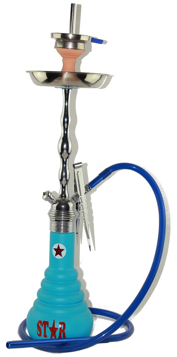 4 Star Shisha 630D Silber/Blau