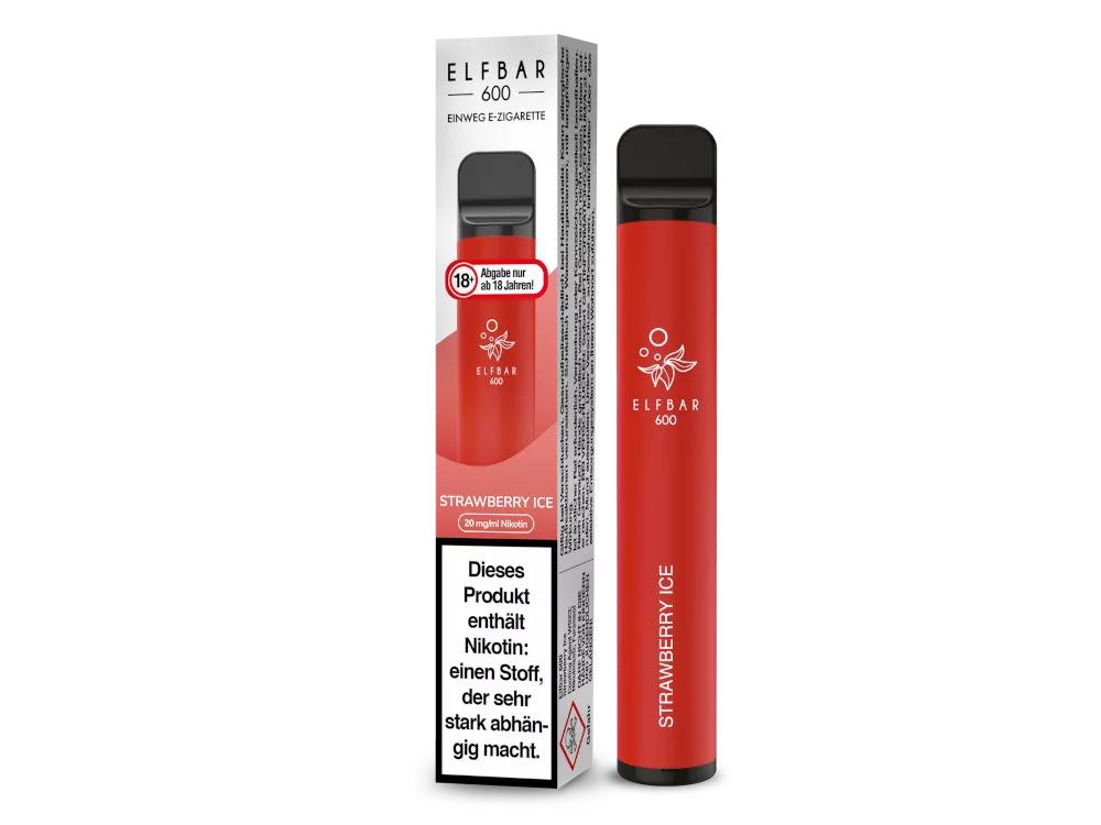 Elfbar E-Shisha - 600 Züge - Kindersicherung - Strawberry Ice