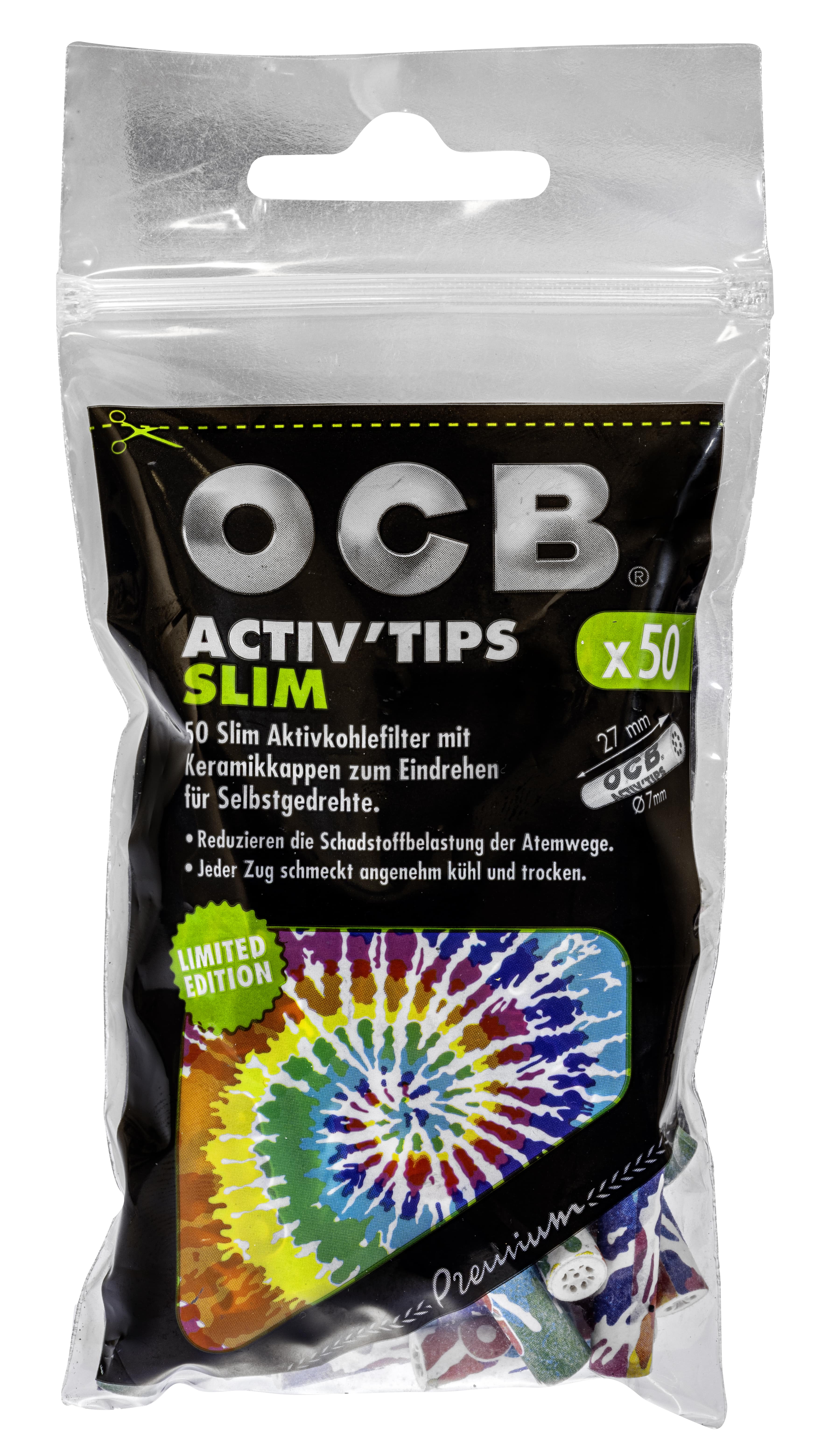 OCB - Activ Tips Slim - Schwarz 7mm