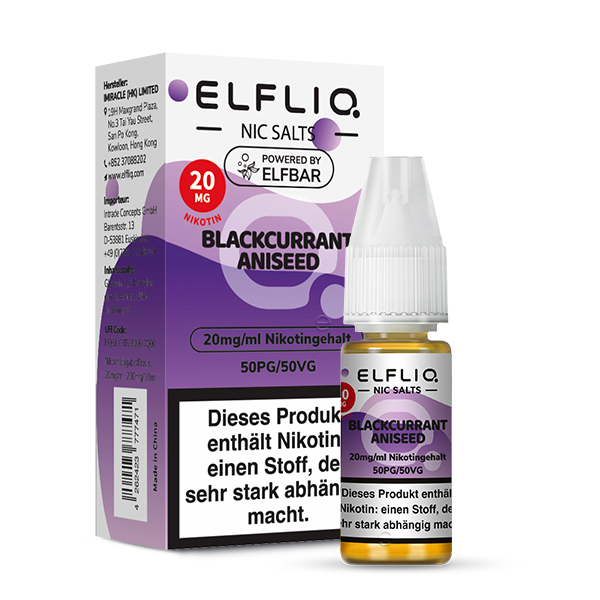 Elfbar Elfliq 10ml - Blackcurrant Aniseed 20mg