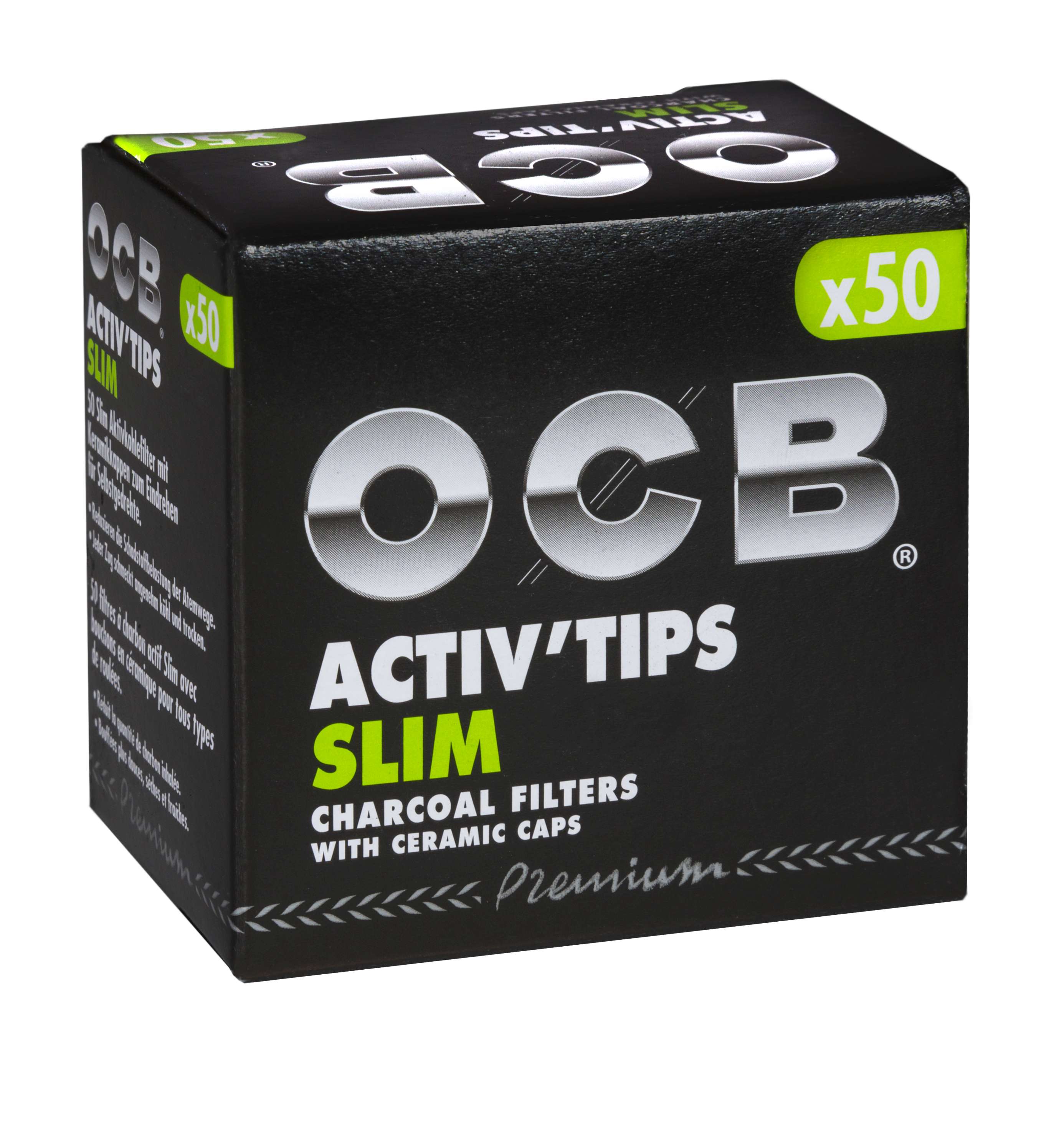 OCB - Filter Slim Activ Tips - Schwarz 7mm à 50 Stück