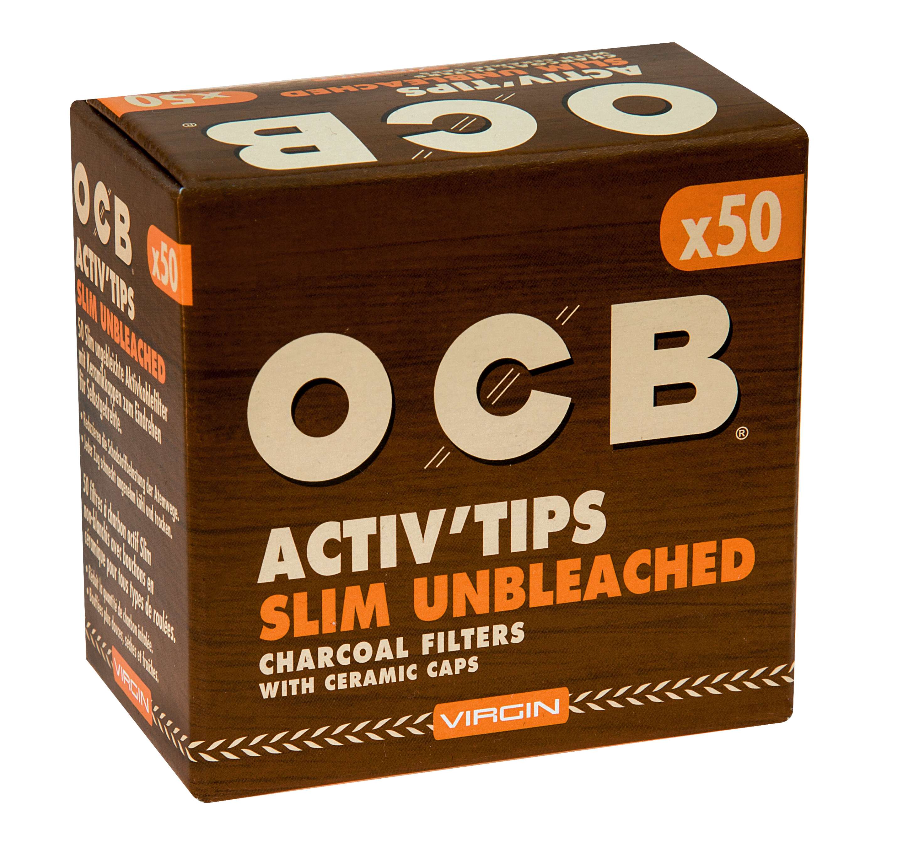 OCB - Filter Slim Activ Tips - Braun 7mm à 50 Stück