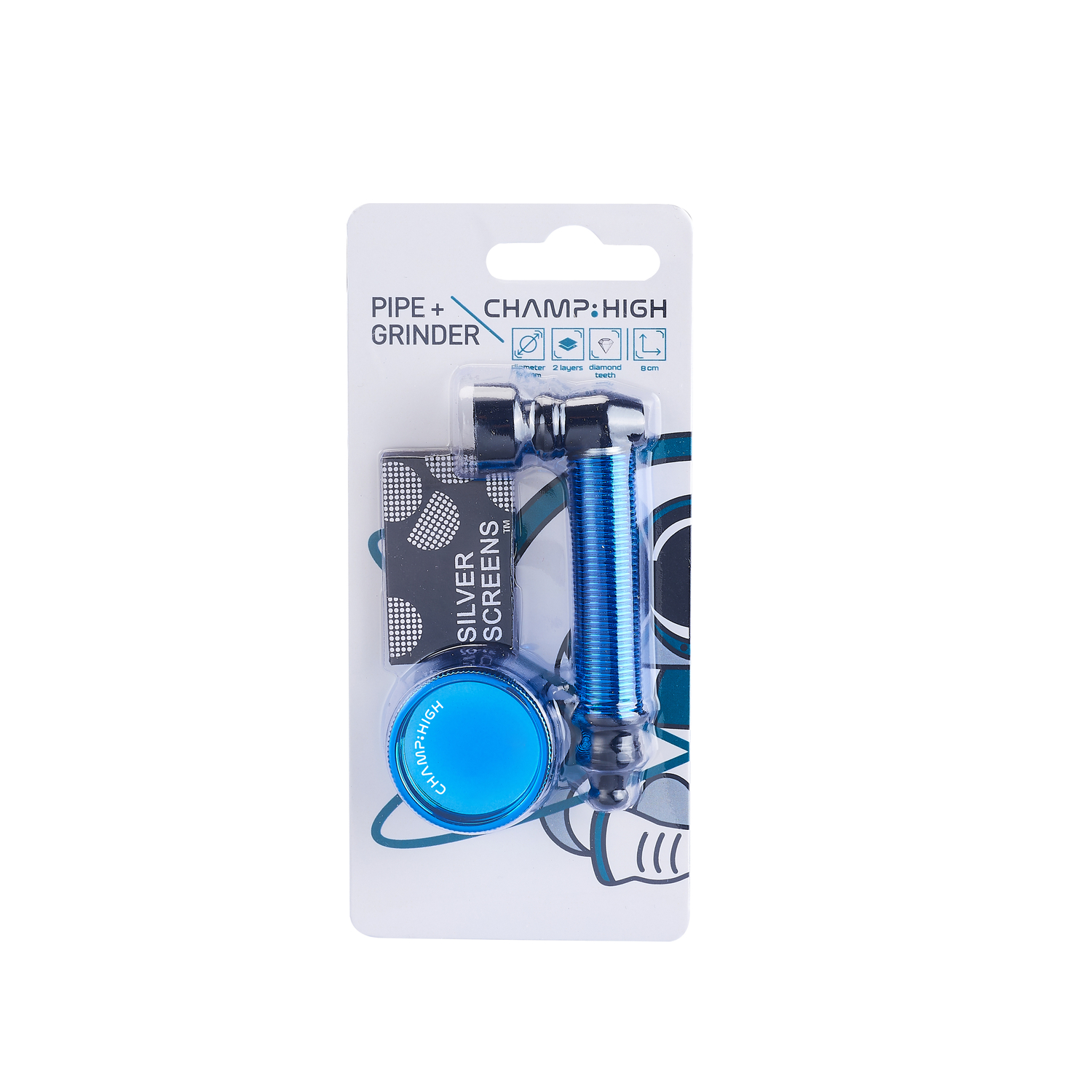 Champ - High Pipe - Mini Colored Pipe and Grinder