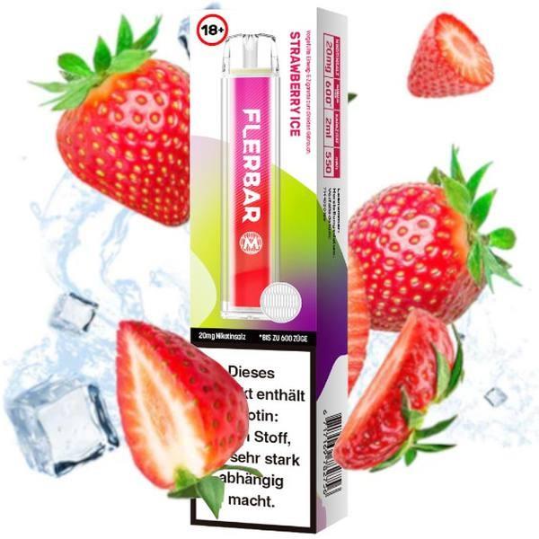 Flerbar - E-Shisha - 600 Züge - Strawberry Ice