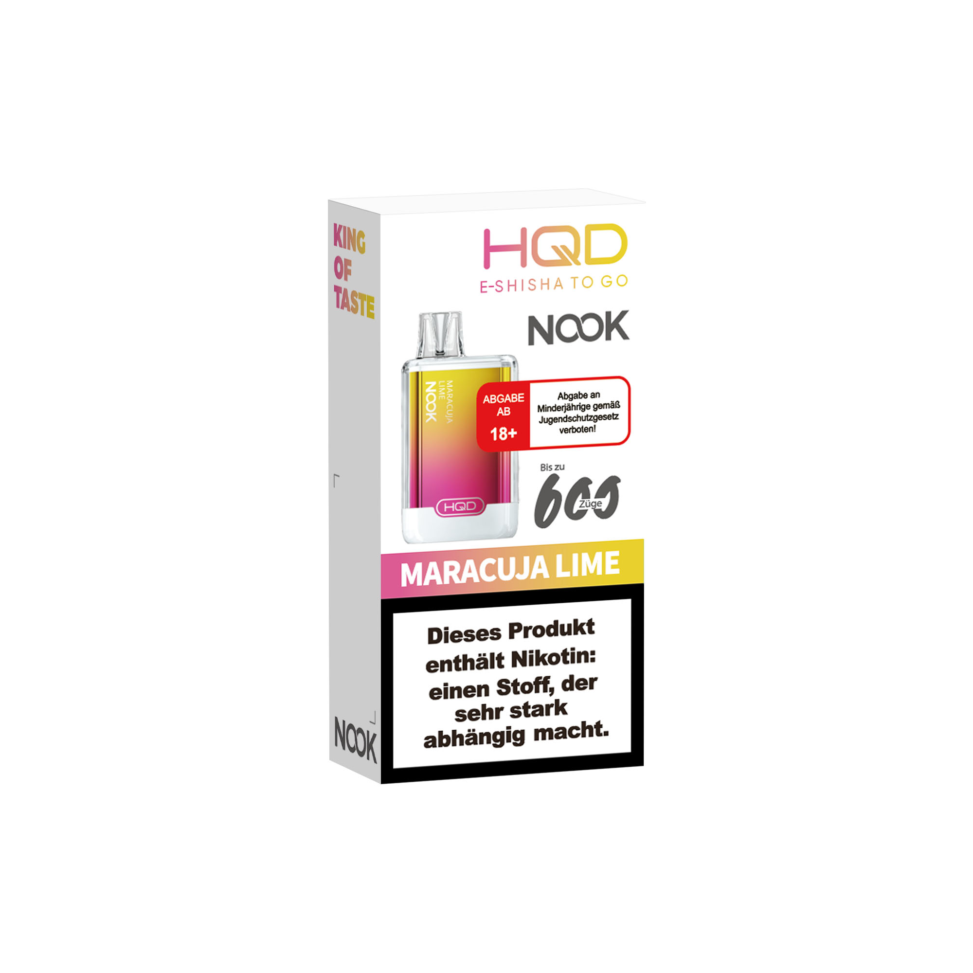 Hqd Nook - E-Shisha 600 Züge - Maracuja Lime