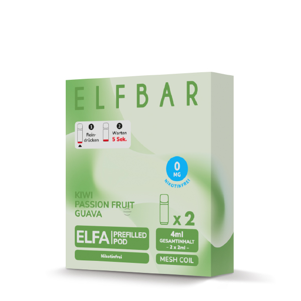 Elfbar - Elfa Prefilled Pod 2x2ml - Kiwi Passion Fruit Guava Nikotinfrei