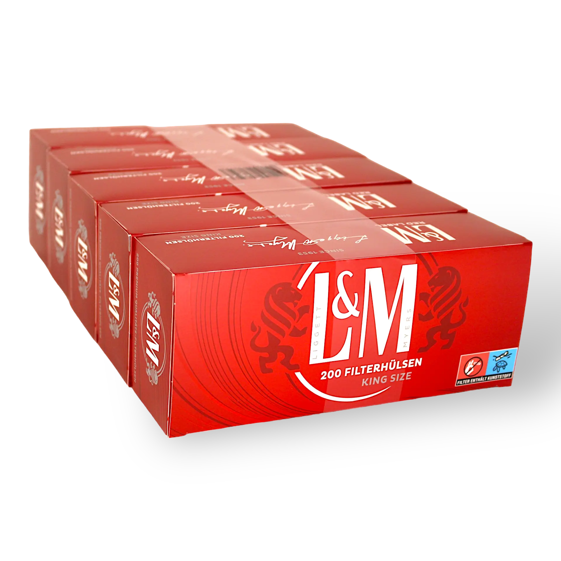 L&M - 200 Filterhülsen - Kind Size Rot