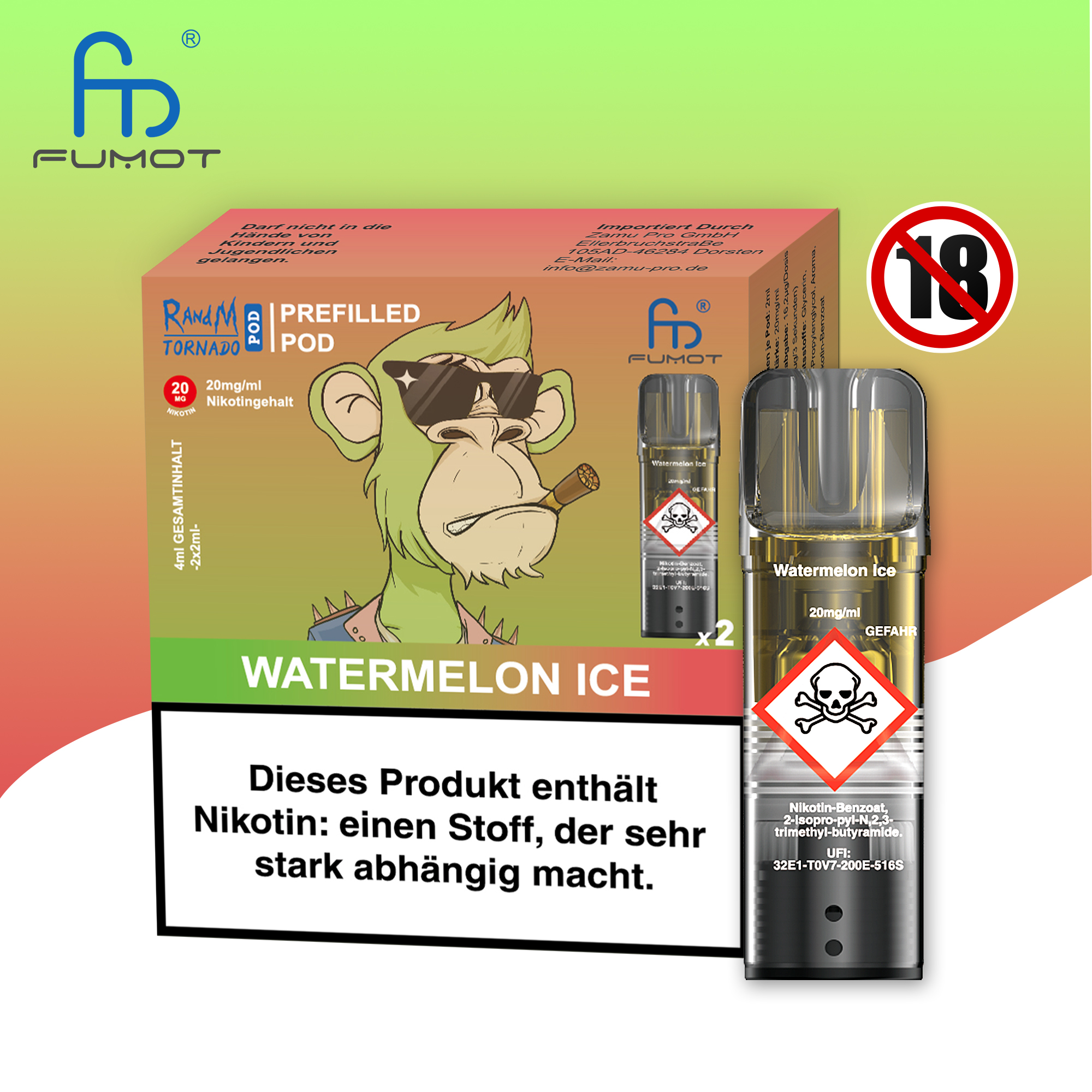 RandM - 2x2ml Pod - Watermelon Ice