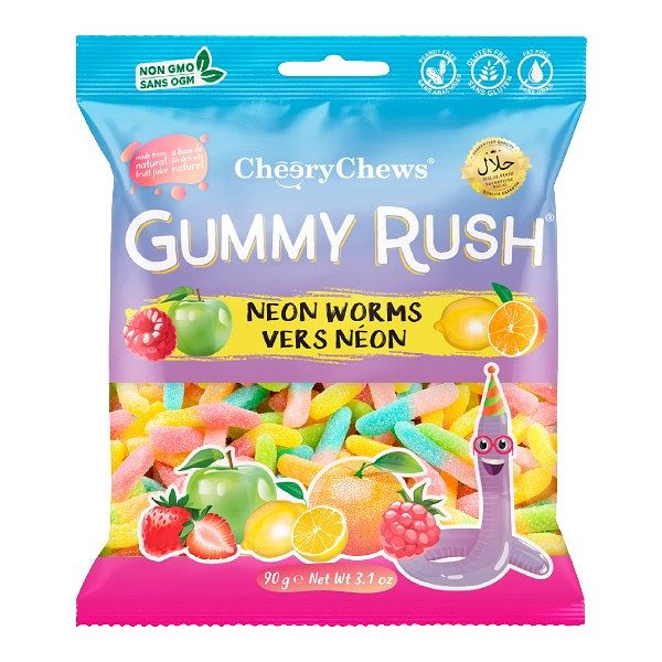 Gummy Rush 90g - Neon Worms