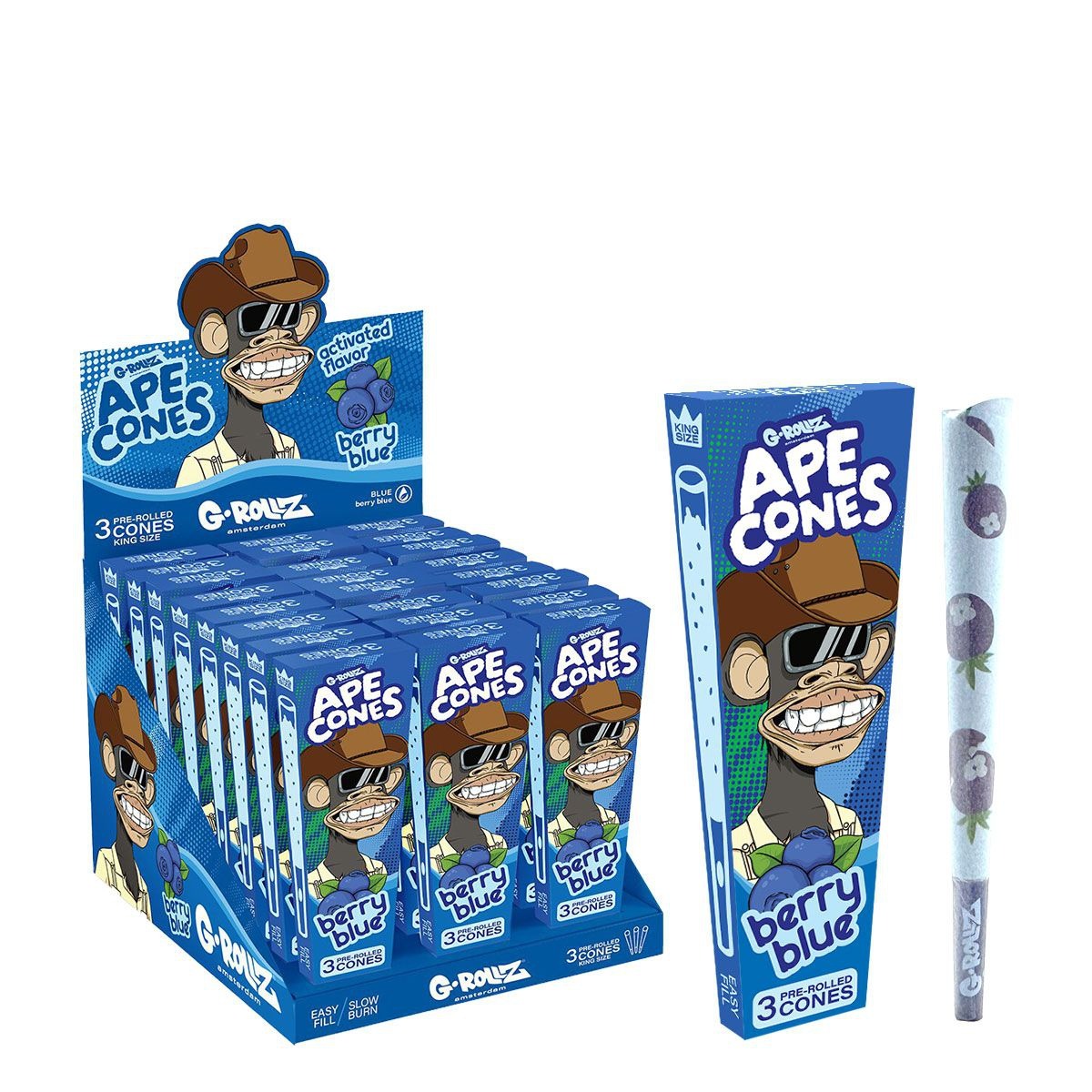 G-Rollz - Ape Cones - Berry Blue Pre-Rolled Cone - AA1180KB-DIS