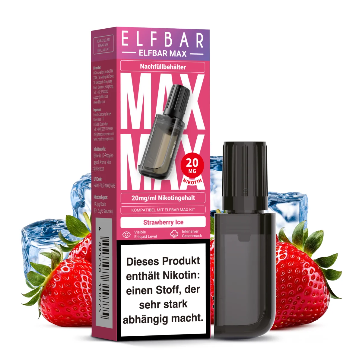 Elfbar Max - 10ml Pod - Strawberry Ice