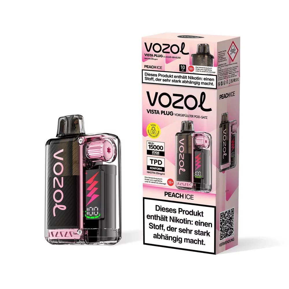 Vozol Vista Plug - E-Shisha - 15K Züge - Peach Ice