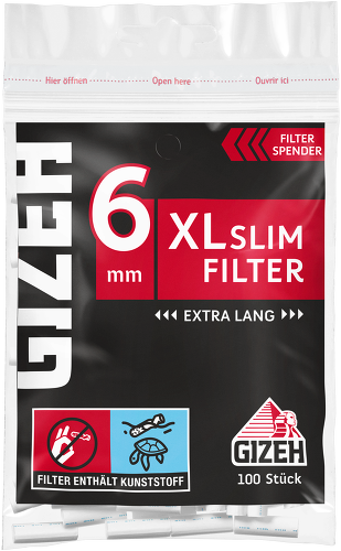 Gizeh - XL Slim Filter - 6mm - extra lang