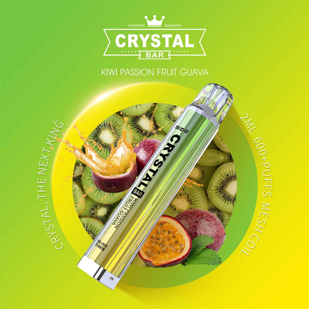 Crystal Bar - SKE - E-Shisha - 600 Züge - Kiwi Passionfruit Guavea