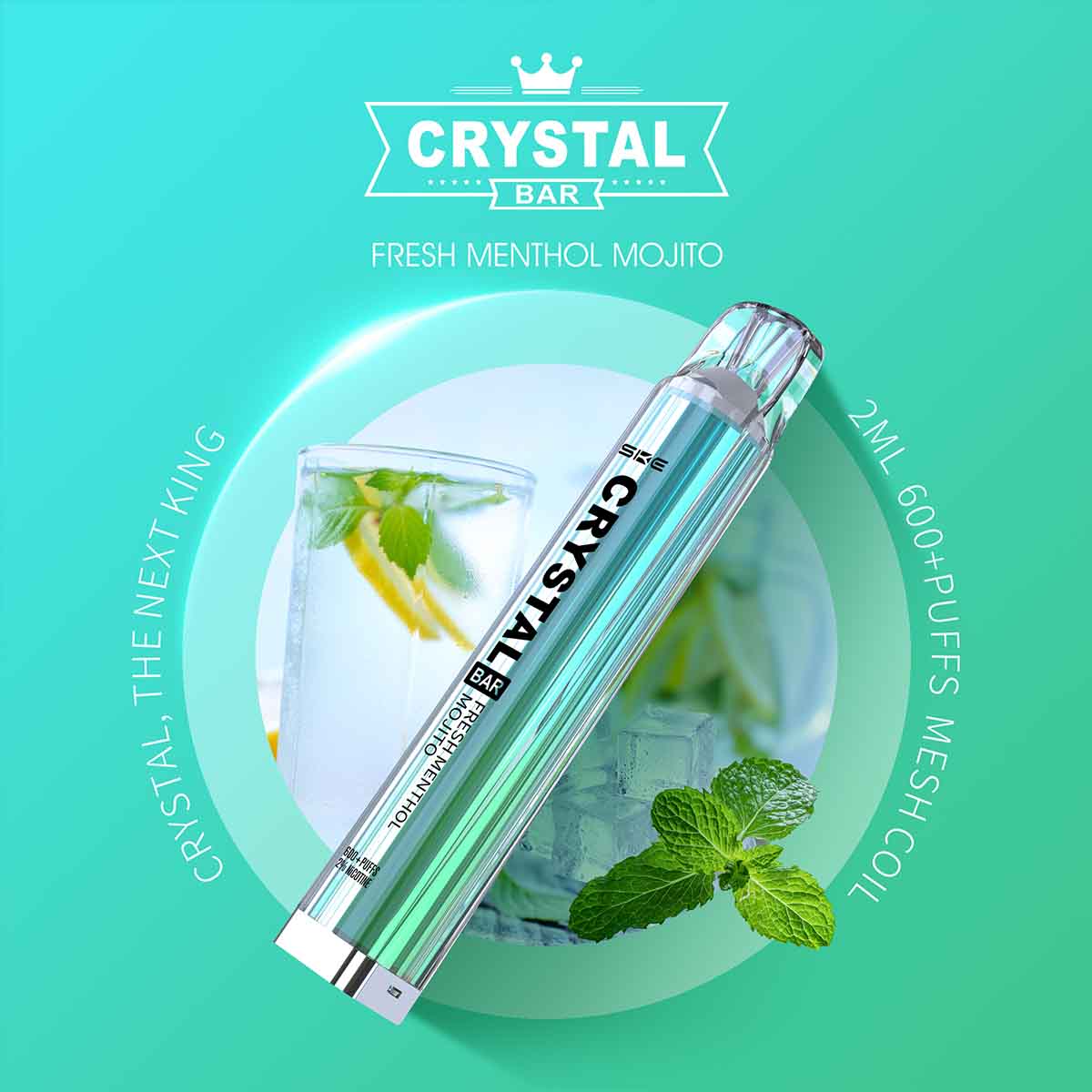 Crystal Bar - SKE - E-Shisha - 600 Züge - Fresh Menthol Mojito