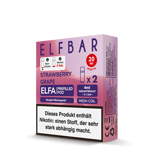 Elfbar - Elfa Prefilled Pod 2x2ml - Strawberry Grape