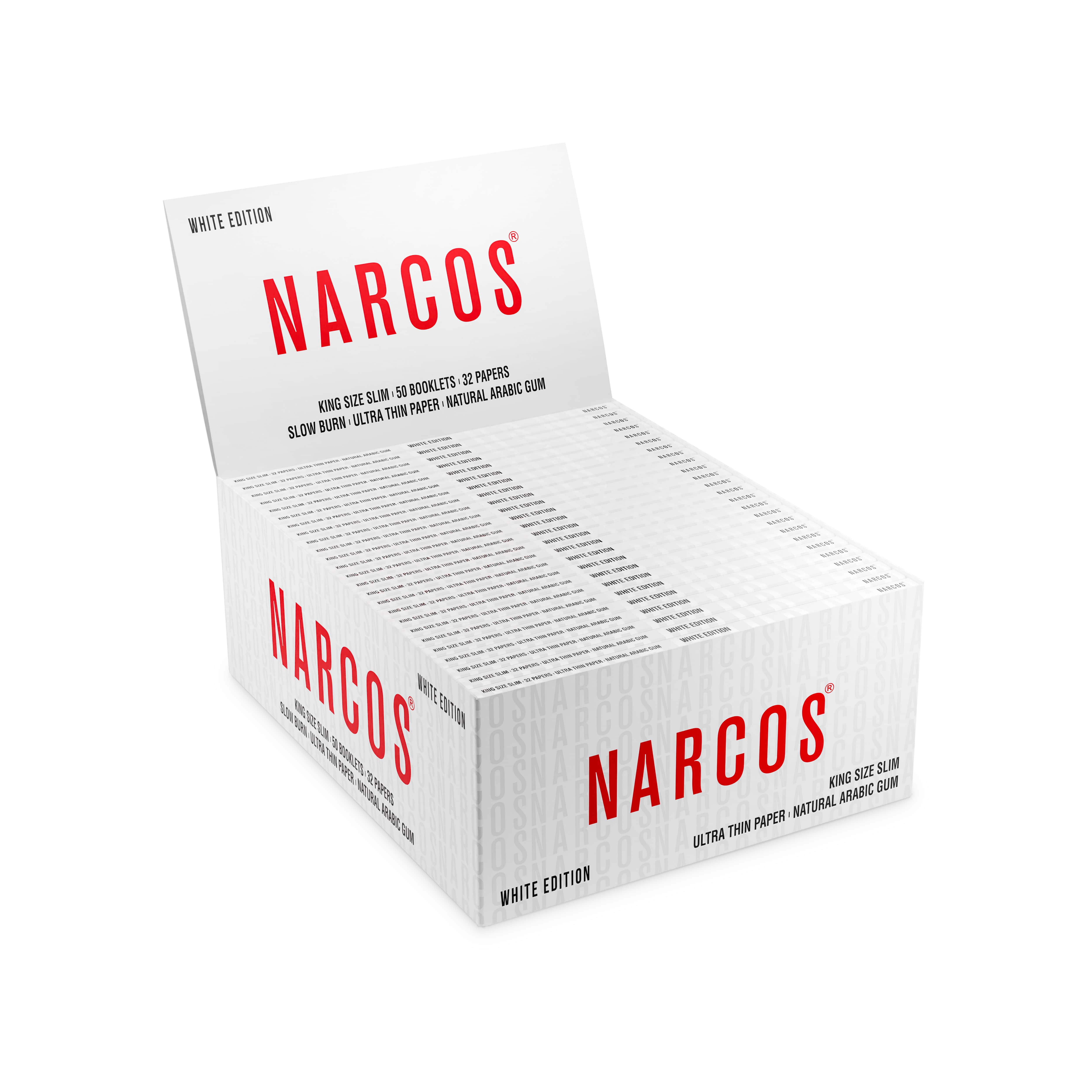Narcos - Kingsize Slim White - 50 Hefte à 32 Blatt 4971