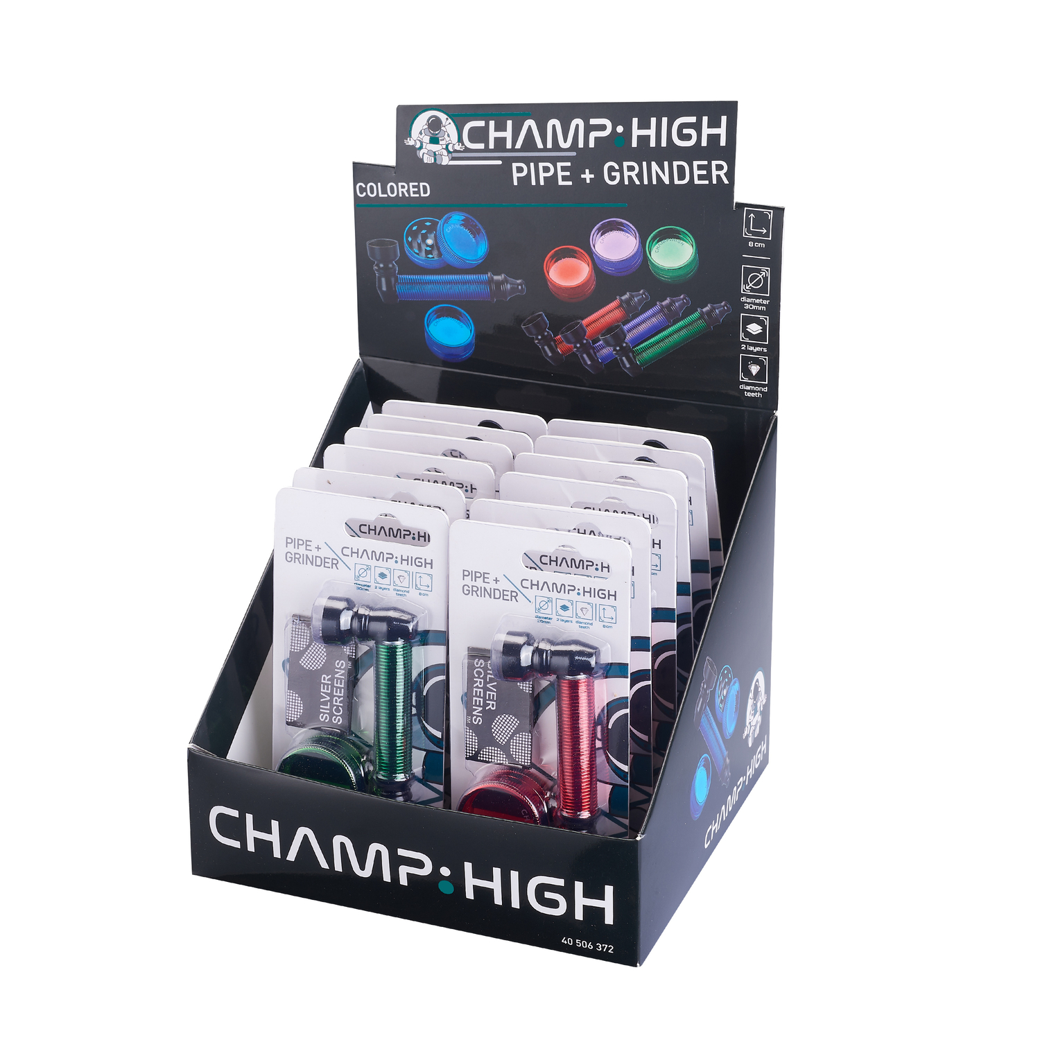 Champ - High Pipe - Mini Colored Pipe and Grinder