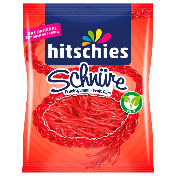 Hitschies - Vegan - Erdbeer Schnüre Fruchtgummi