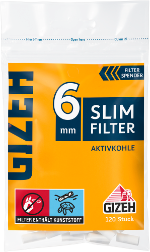 Gizeh - Slim Filter - Aktivekohle - 6mm