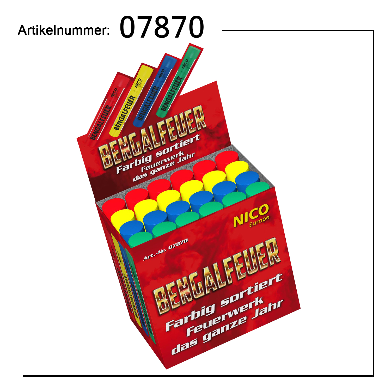 Bengalfeuer im Verkaufsdisplay, KAT F1