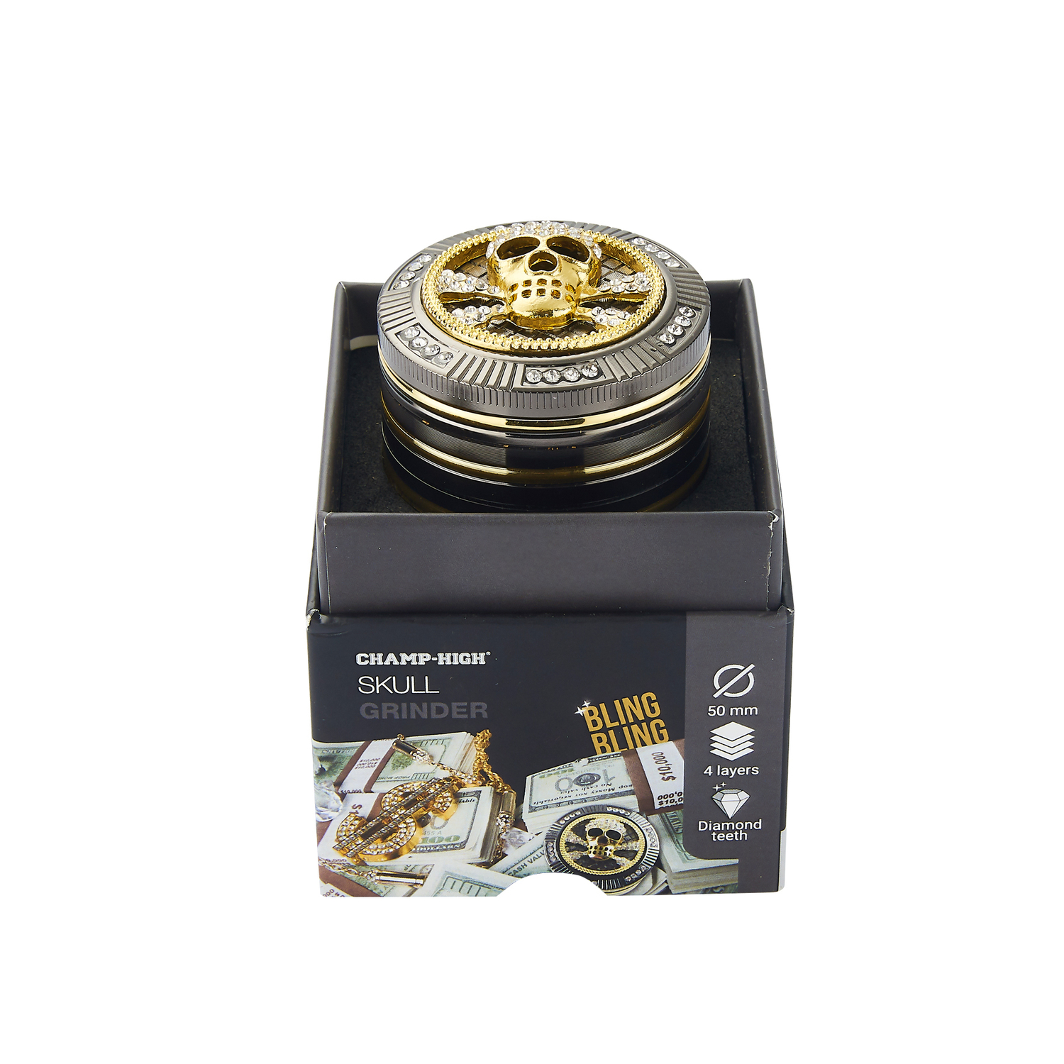 Champ - High Grinder - Bling Bling Skull 50mm