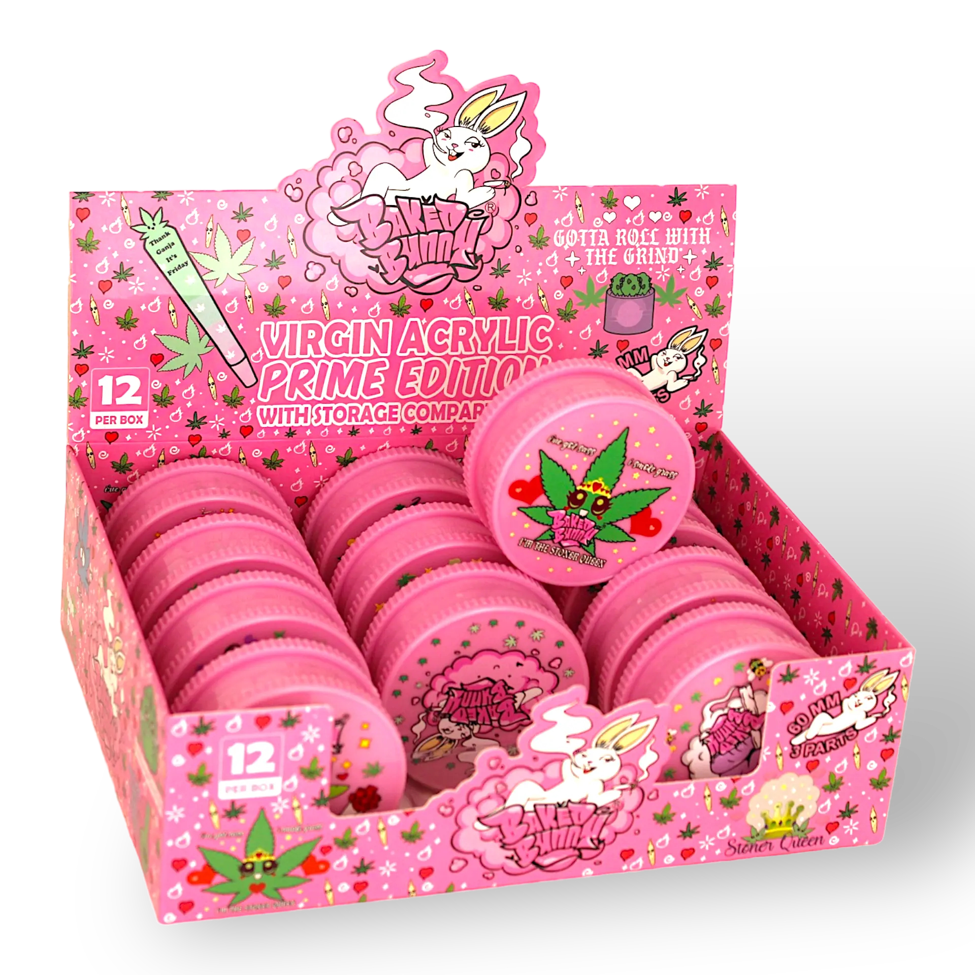 Super Heroes Grinder 3tlg. Pink Bunny Plastik
